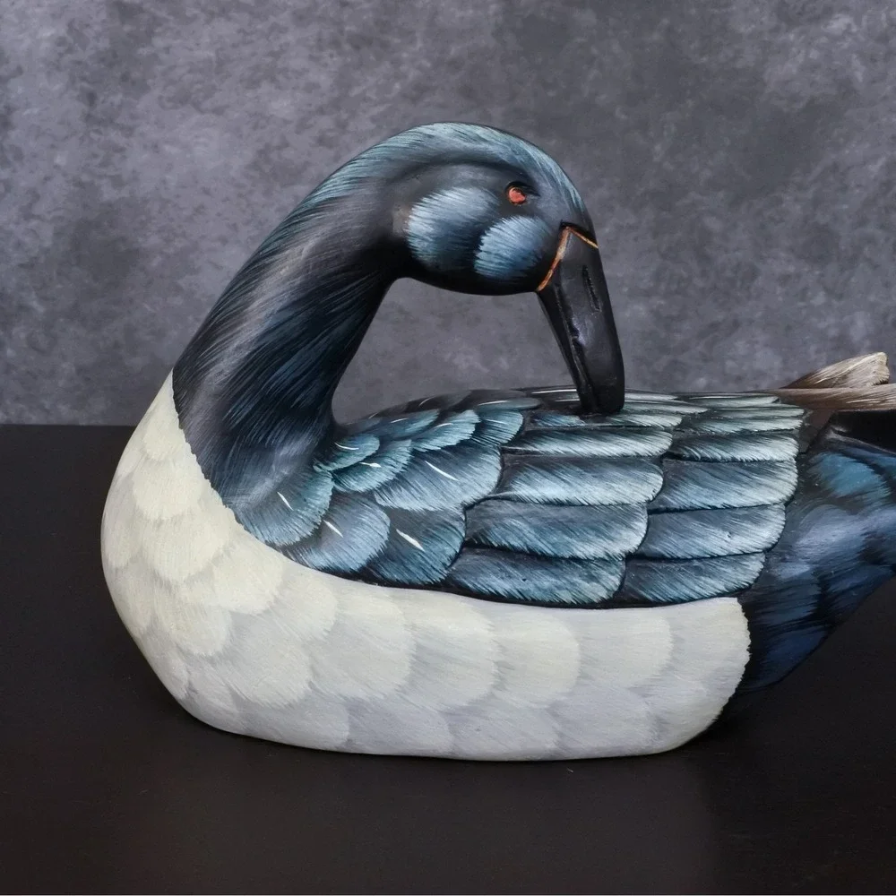Vintage Folk Art Wooden Canada Goose Duck Decoy Hunting Farmhouse Decor